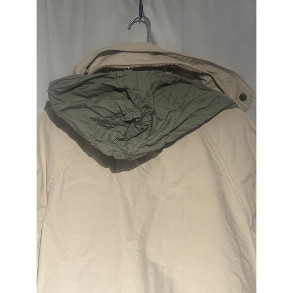 90s VTG BANANA REPUBLIC SAFARI Khaki Jacket Leather Trim Men's LG 100% Cotton - Picture 13 of 15